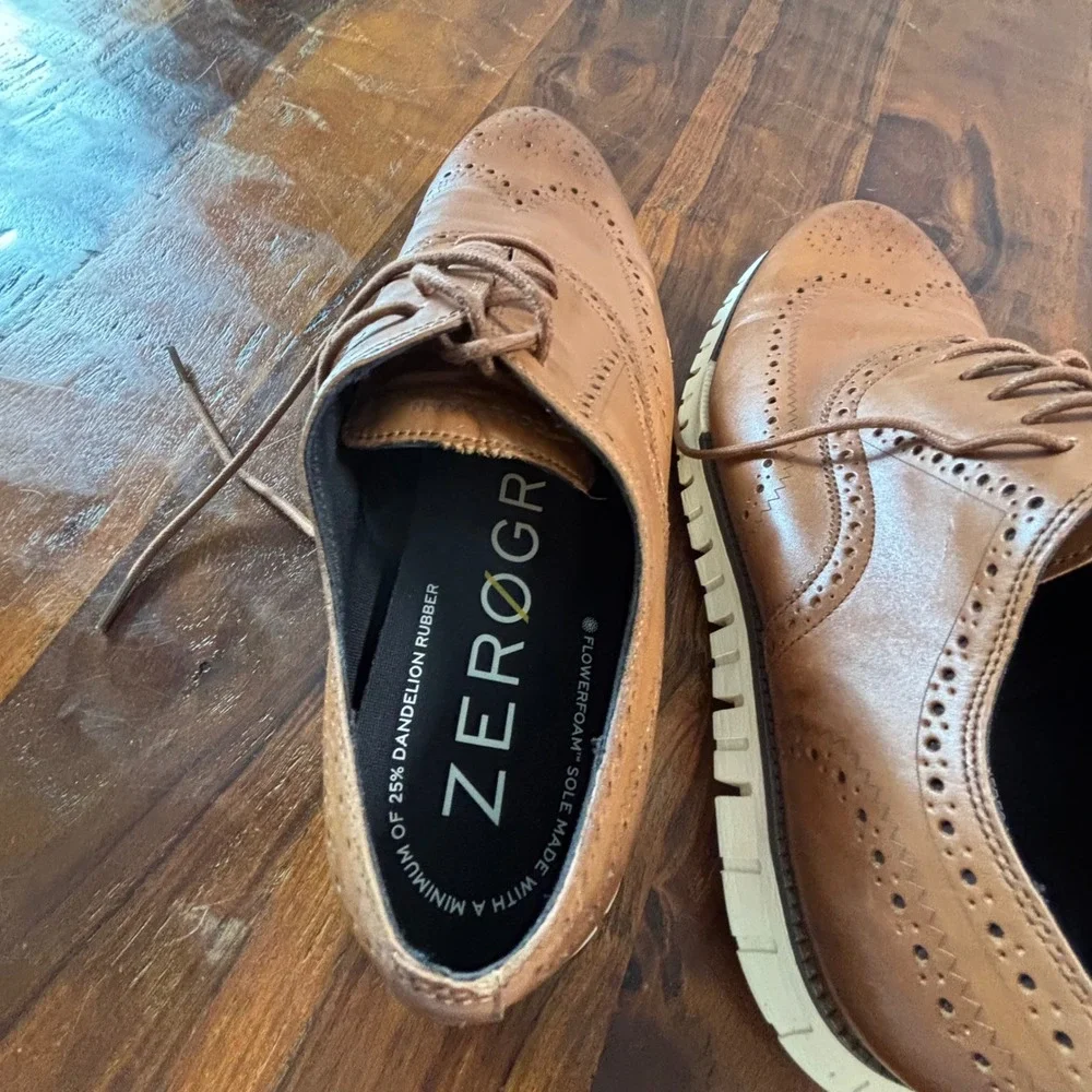Cole Haan Zerogrand Wingtip Oxford Mens 14M British Tan Leather C39602 Shoes